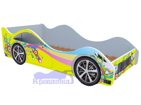 Кроватка желтая радуга