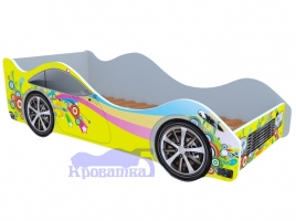 Кроватка желтая радуга
