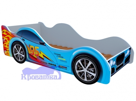 Кроватка голубая молния